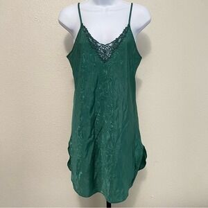 Vintage Y2K Delicate Lace Trim Satin Slip Dress XS Dainty Feminine Parisian